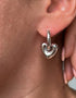 Cute classic style pentagram heart shape hoop earrings