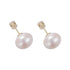 Elegant glam round inlay pearl pearl ear studs