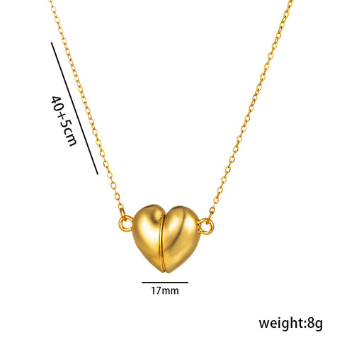 Heart shape stainless steel plating 18k gold plated pendant necklace