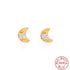 Styles plating inlay sterling silver zircon 18k gold plated ear studs