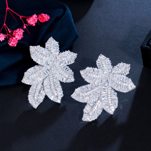 Elegant tropical plating inlay 14k gold plated rhodium plated