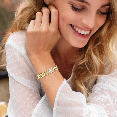 Solid color stainless steel plating inlay zircon 18k gold plated bracelets