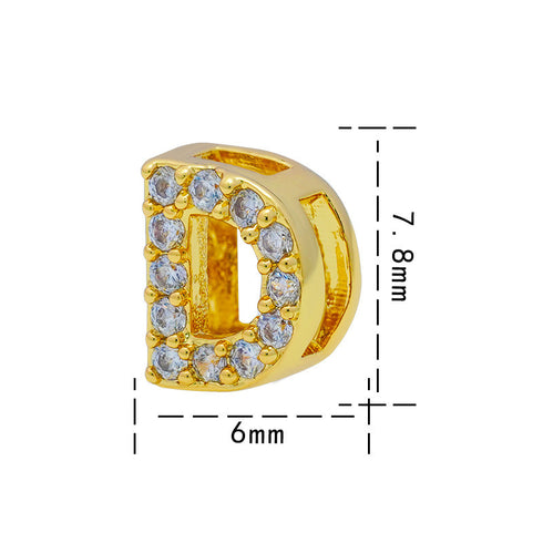 Letter titanium steel copper 18k gold plated charms (without chain)