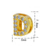 Letter titanium steel copper 18k gold plated charms (without chain)