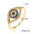 Devil's eye copper plating inlay zircon 18k gold plated open rings