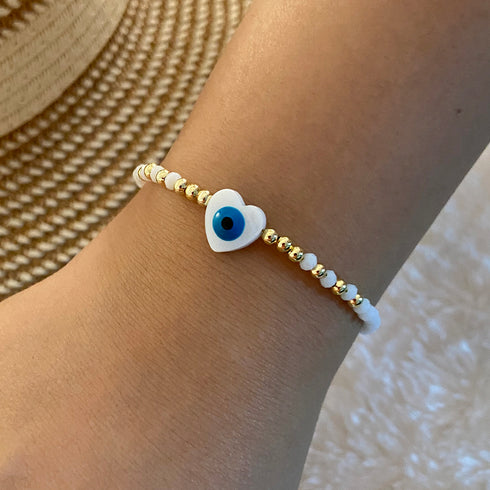 Vintage style devil's eye shape shell bracelets