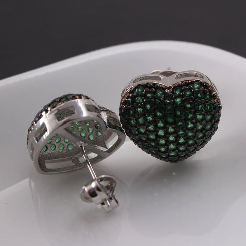 Style commute heart shape zircon white gold plated gold plated