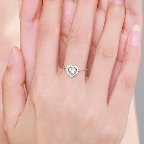 Shapes of silver inlay zircon rings