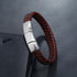 Stainless steel men's leather bracelet magnetic titanium steel jewelry