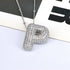 Letter plating silver plated pendant necklace