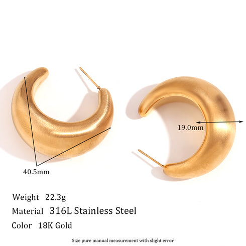 Style solid color plating stainless steel 18k gold plated ear cuffs