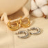 C shape polishing plating stainless steel 18k gold plated ear studs