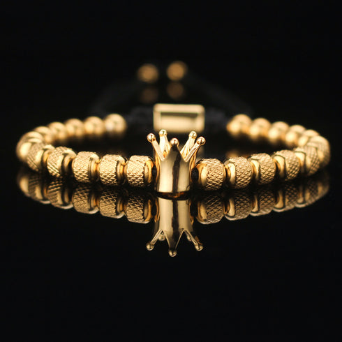 Retro titanium steel plating inlay zircon unisex bracelets