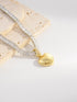 Heart shape rectangle copper 18k gold plated zircon pendant necklace in bulk