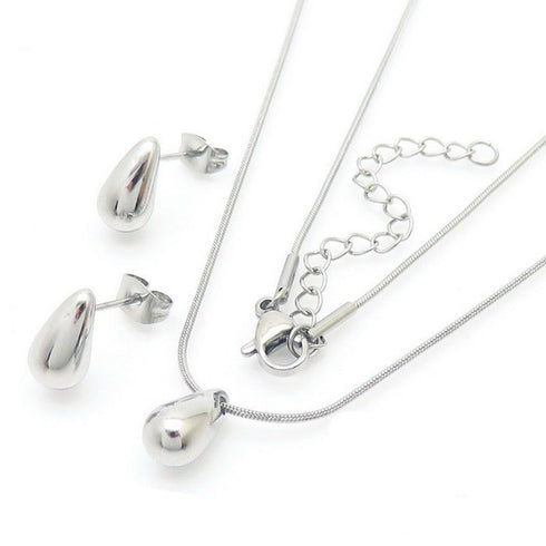 Water droplets stainless steel earrings