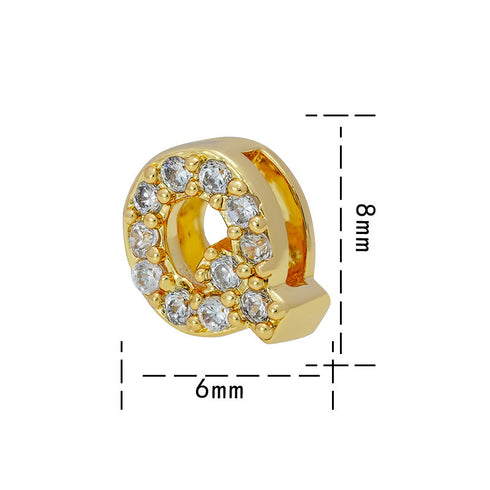 Letter titanium steel copper 18k gold plated charms (without chain)