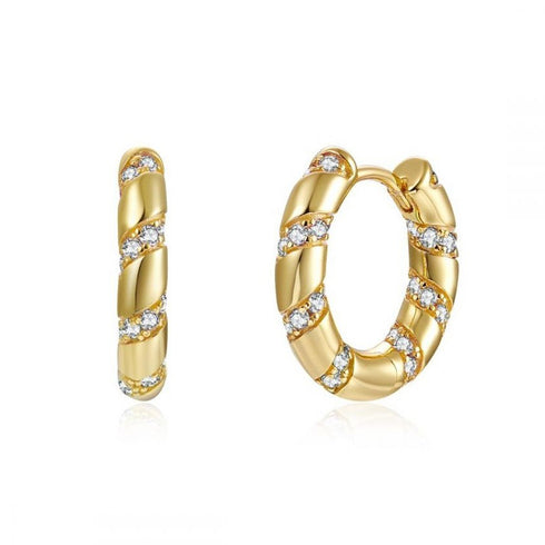 18k gold plated small huggies earrings
