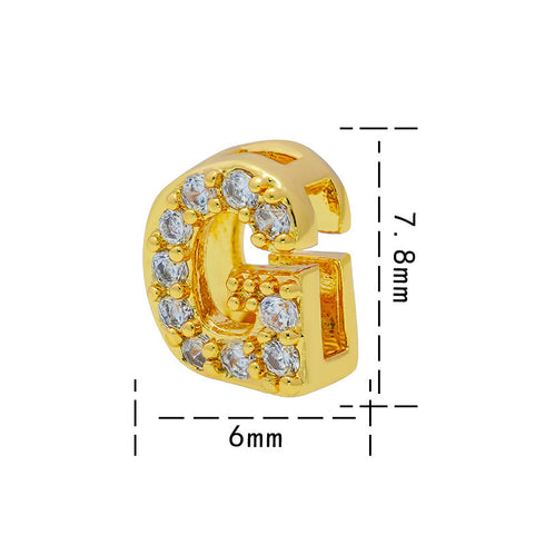 Letter titanium steel copper 18k gold plated charms (without chain)