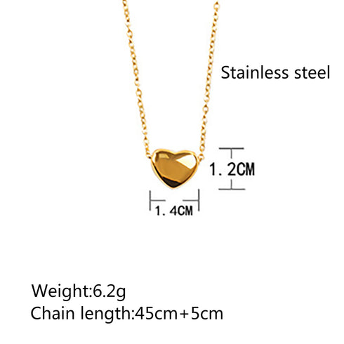 Heart shape stainless steel plating gold plated pendant necklace
