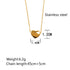 Heart shape stainless steel plating gold plated pendant necklace