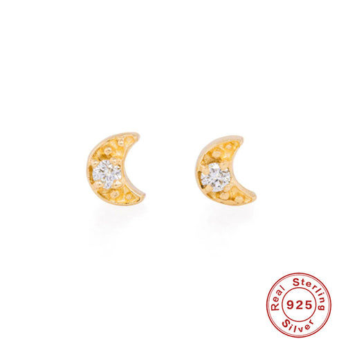 Styles plating inlay sterling silver zircon 18k gold plated ear studs