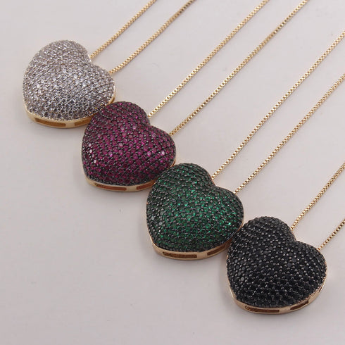Style commute heart shape zircon white gold plated gold plated