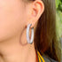 Shiny round 14k gold plated white gold plated hoop earrings