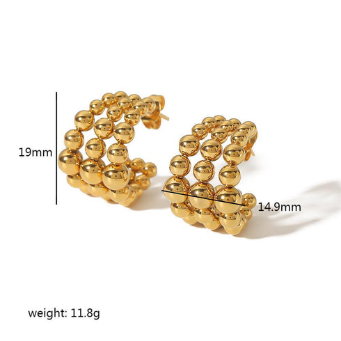 Style c shape plating stainless steel ear studs