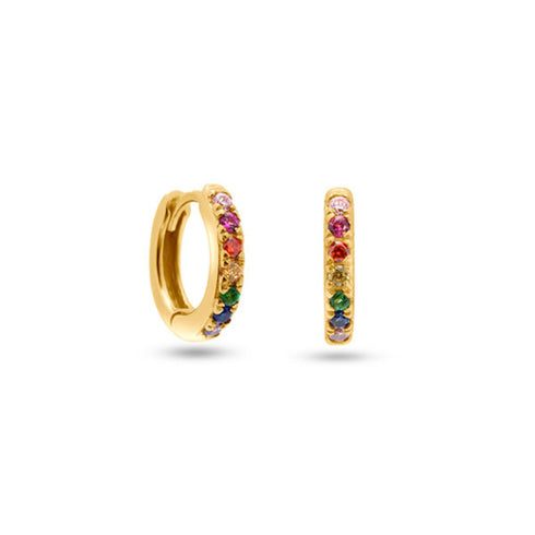Huggies zircon 18k gold plated earrings