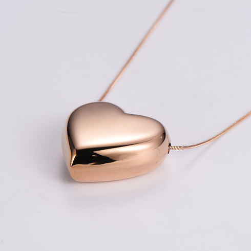 Heart shape stainless steel 18k gold plated pendant necklace