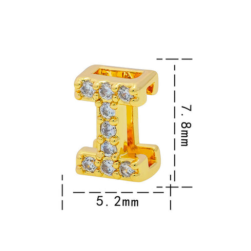 Letter titanium steel copper 18k gold plated charms (without chain)