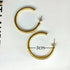 Shiny semicircle polishing plating titanium steel 18k gold plated ear studs