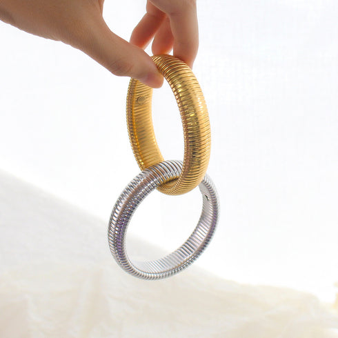 Stainless Steel 18K Gold Plated Bangle In Bulk