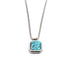 Square titanium steel inlay natural stone charms