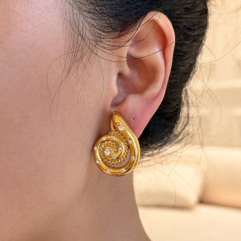 Shell design 18K Gold Plated Ear Studs