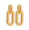Casual commute oval plating stainless steel gold plated drop earrings