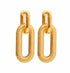 Casual commute oval plating stainless steel gold plated drop earrings