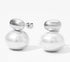 Elegant simple style oval plating inlay stainless steel pearl ear studs