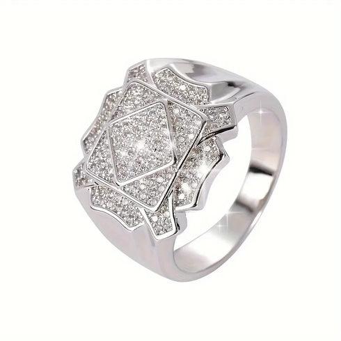 Jewelry Hip-Hop Retro Geometric Copper Zircon Rings