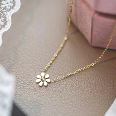 Stainless Steel 18K Gold Plated Sweet Simple Style Plating Inlay Daisy Shell
