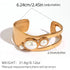 Summer Ladies 18K Gold Plated Stainless Steel Natural Stone Geometric Smooth Surface Bracelet Adjustable Clasp Casual Style