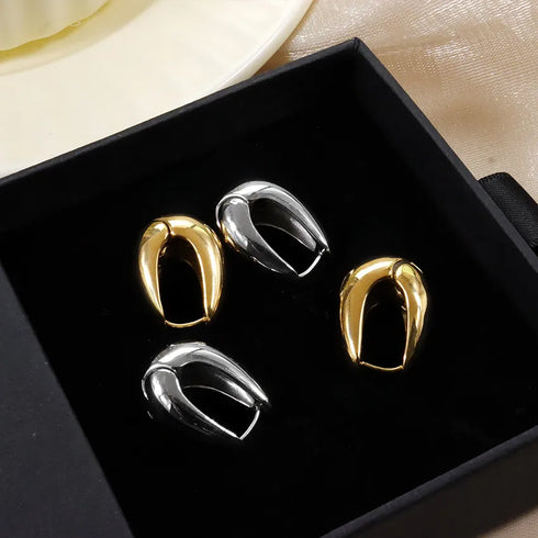 1 Pair Classic Style Commute Geometric Plating 304 Stainless Steel Earrings