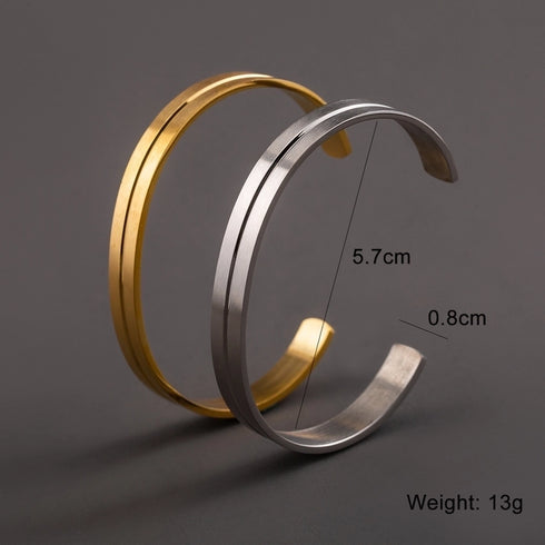 304 Stainless Steel 18K Gold Plated Basic Polishing Plating C Shape