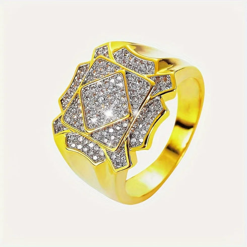 Jewelry Hip-Hop Retro Geometric Copper Zircon Rings