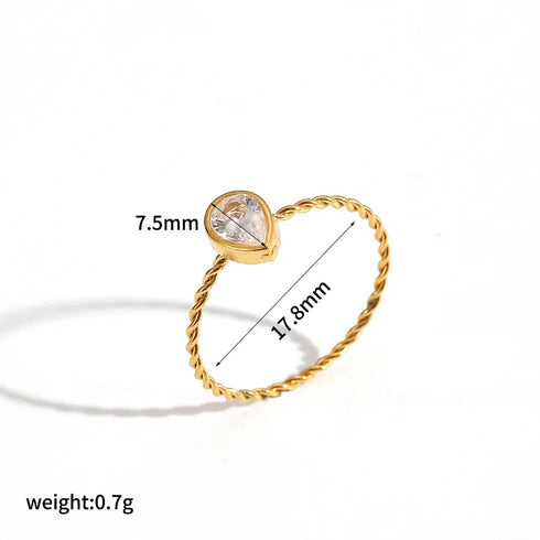 PVD Coated Real Gold Plated 18K Gold Geometric 304 Stainless Steel IG Style Casual Waterproof Non Tarnish Rings