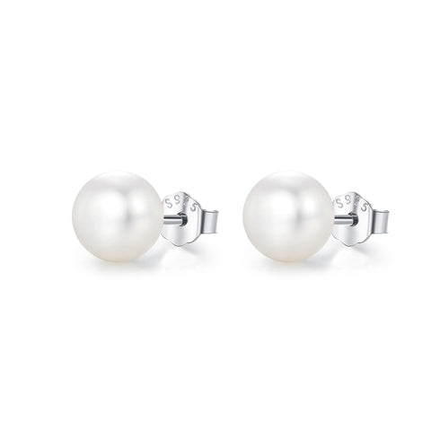 Freshwater pearl sterling silver ear studs