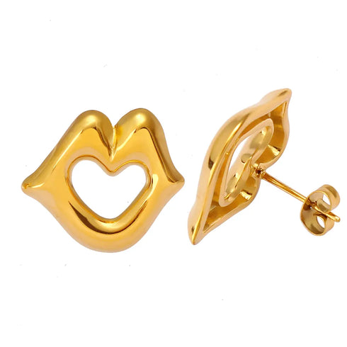 PVD Coated 18K Gold Real Gold Plated Geometric 304 Stainless Steel 316 Stainless Steel Simple Style Commute Waterproof Non Tarnish Ear Studs