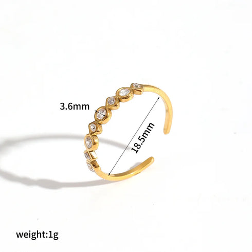 PVD Coated Real Gold Plated 18K Gold Geometric 304 Stainless Steel IG Style Casual Waterproof Non Tarnish Rings