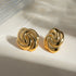Spiral Plating 304 Stainless Steel 18K Gold Plated Ear Studs