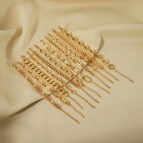 Hip-Hop Punk Classic Gold Plated Bracelets In Bulk